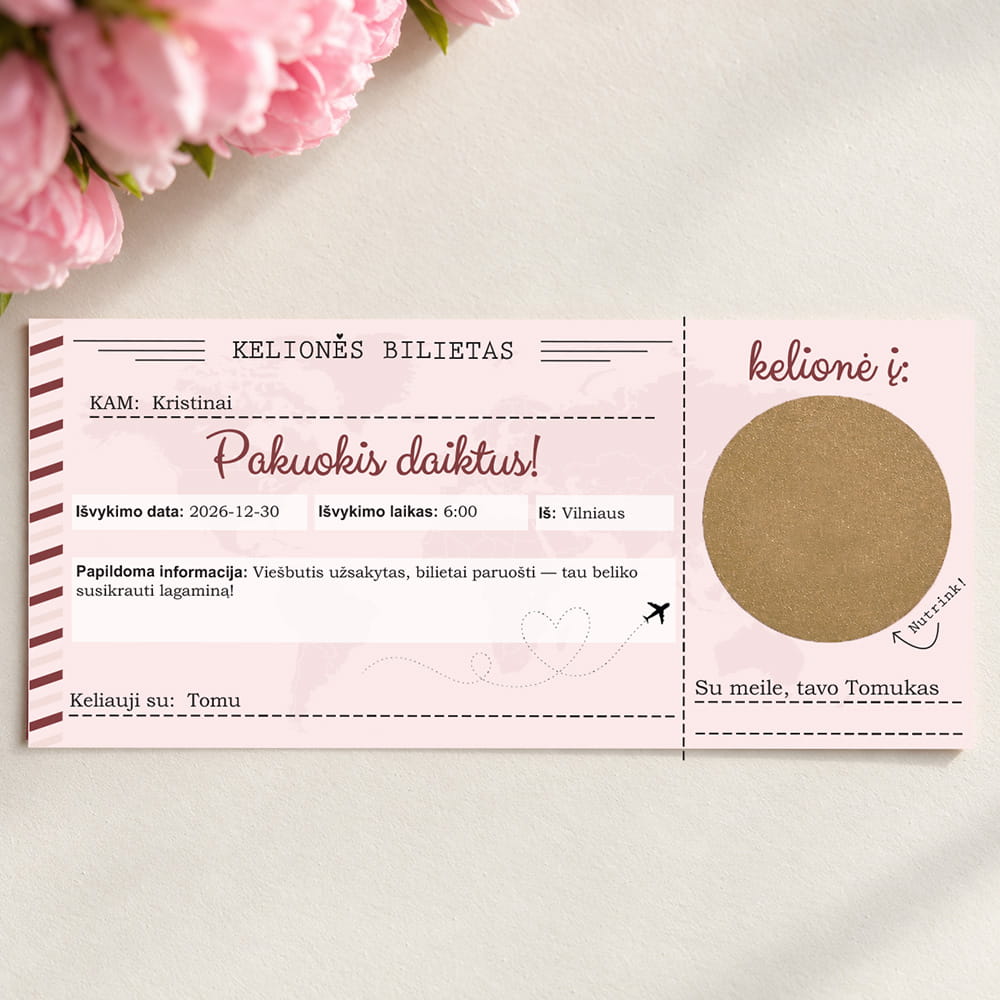 Kelionės bilietas - rožinis Kelionės bilietas - rožinis - Image 2